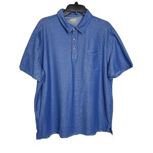 Propel Bass Engineered Mens Polo Shirt Size XXL Blue Short Sleeve Pocket Golf